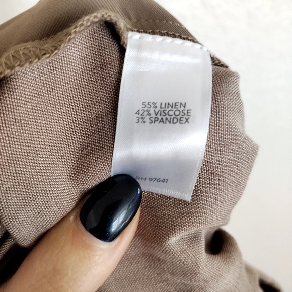 NWT J Jill Linen Stretch Pull On Ankle Pant in Saddle/Khaki Tan sz S petite - Picture 6 of 9